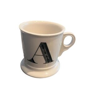 Anthropologie "The Bistro Tile Stoneware Mug” Monogram Edition Letter A